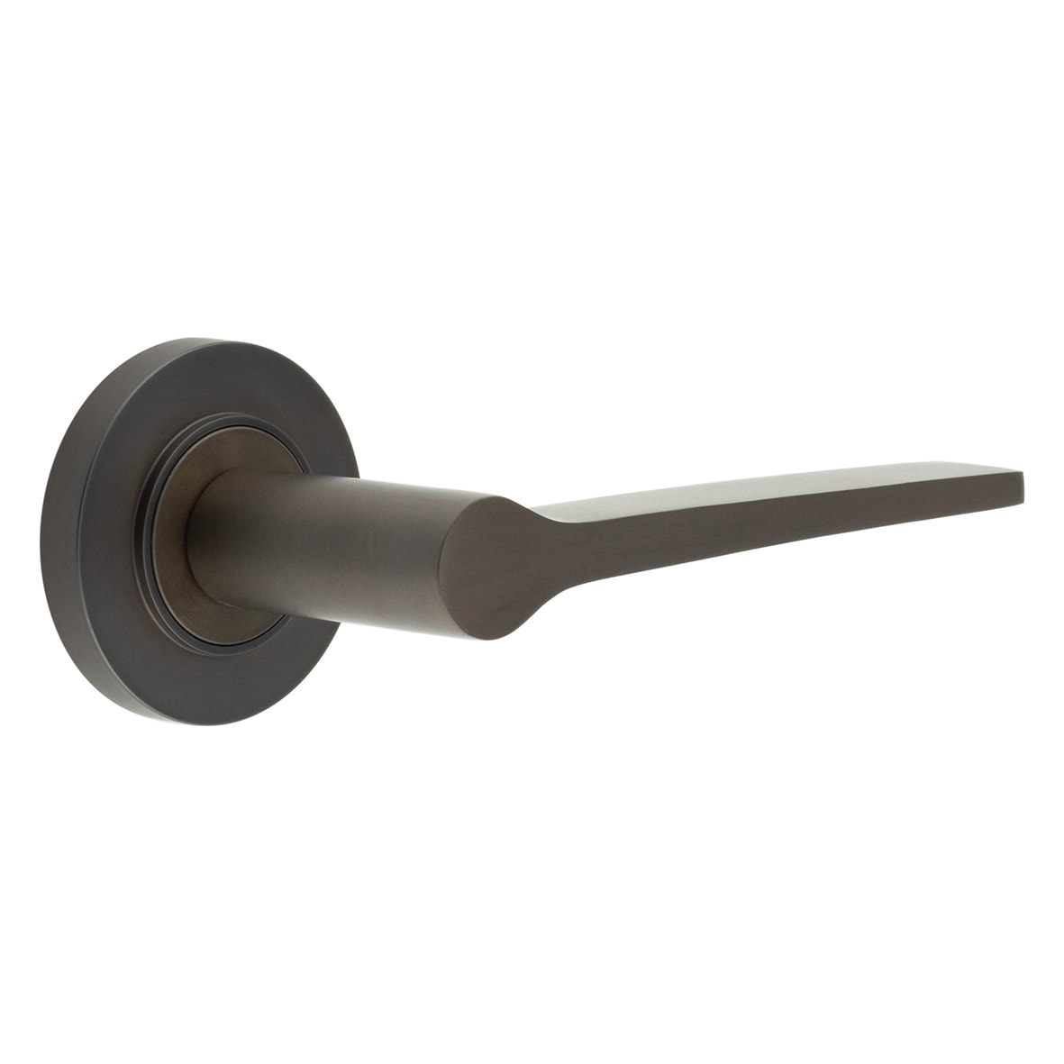 Dark Bronze Fire Rated Door Handles on Round Rose - Knightsbridge Range