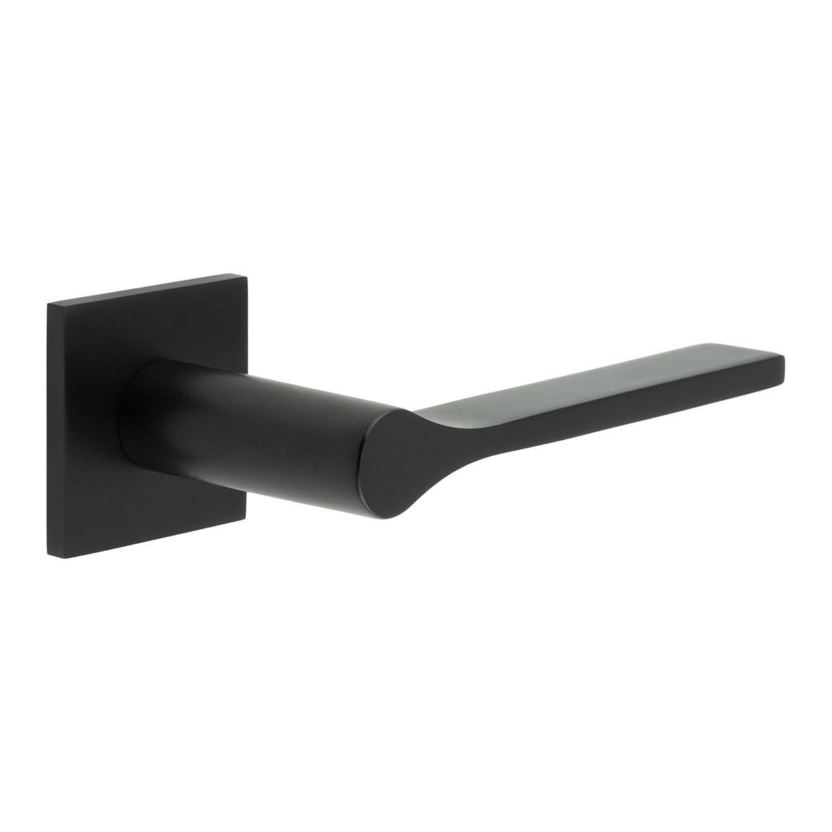 Black Unsprung Fire Rated Door Handles on Square rose - CR-105 Range