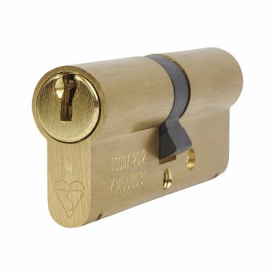 1 Star 6 Pin Kitemarked 80mm Euro Double Cylinder - 40 + 40mm - Polished Brass - Keyed to Differ