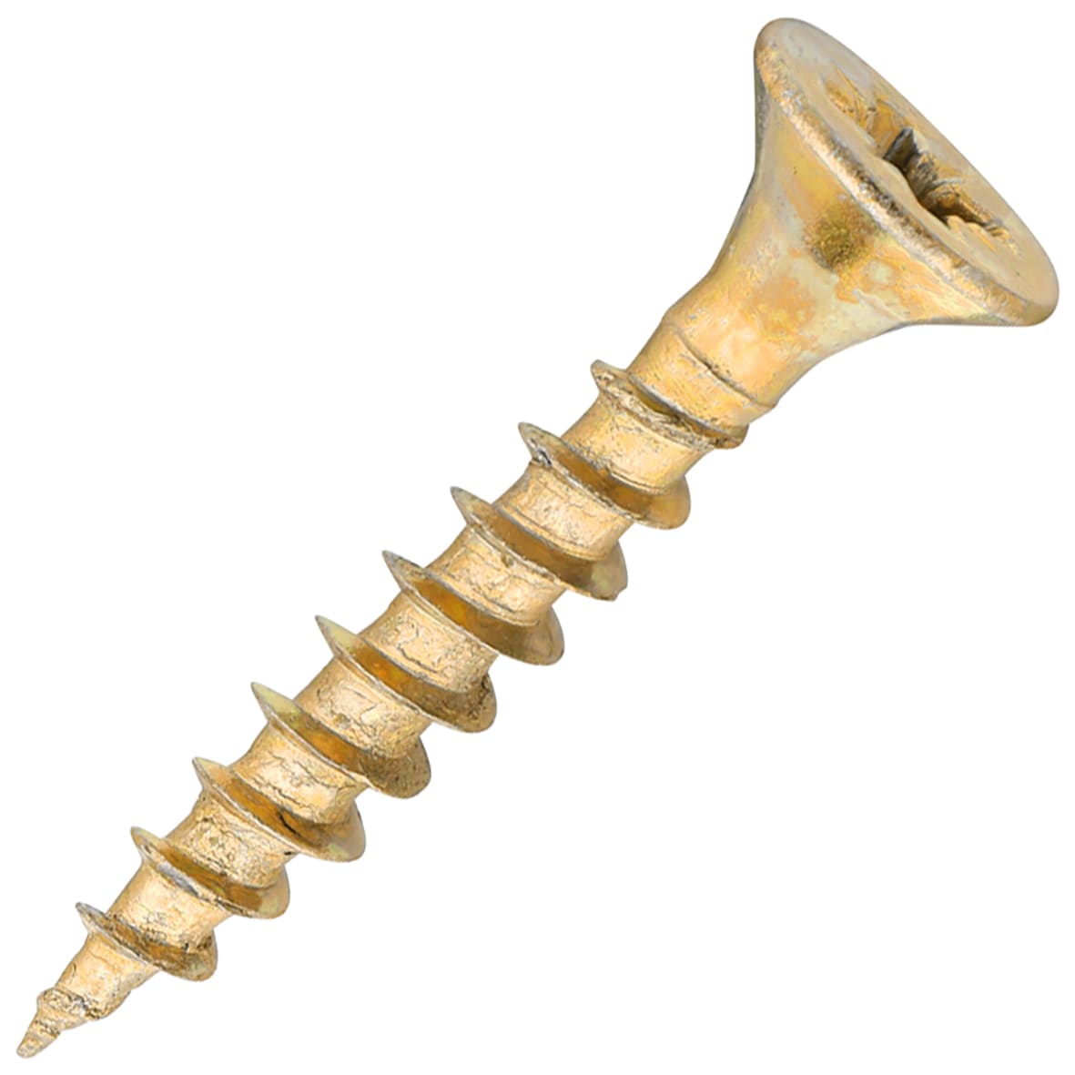 General Purpose Pozi Countersunk Chipboard Wood Screws - 4.0 x 25mm - Yellow Zinc - Pk of 200