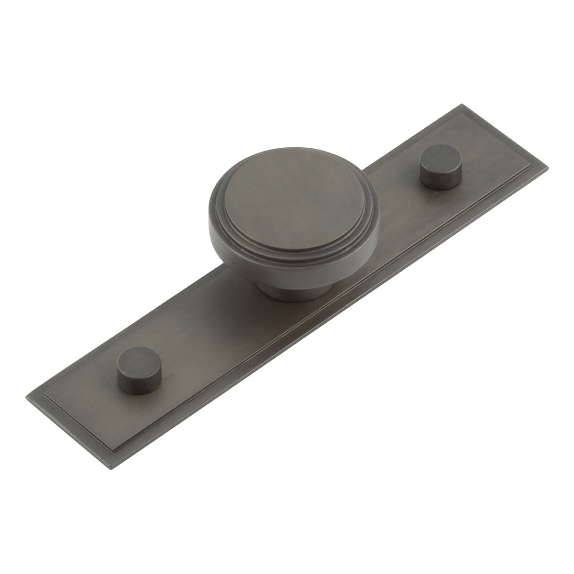 Cropley Stepped Round Cabinet Knob on Stepped Backplate - 40mm Diameter - Dark Bronze