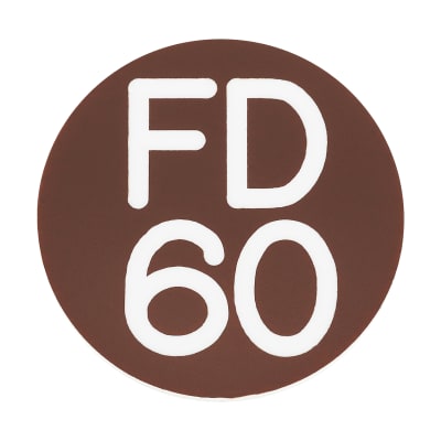 Fire Door Sign - Self Adhesive - 25mm Diameter - Rigid Plastic - Brown