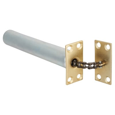Concealed Chain Door Closer - Square Plate - Polished Brass