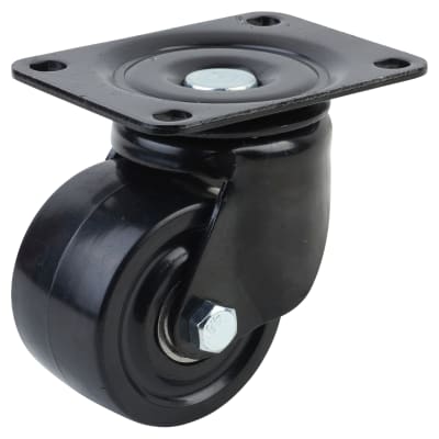 Low Level and High Load Castor - Swivel - 200kg Max Weight - 60mm Diameter - Black