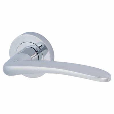 Polished Chrome Door Handles on Round Rose - Eloise Range