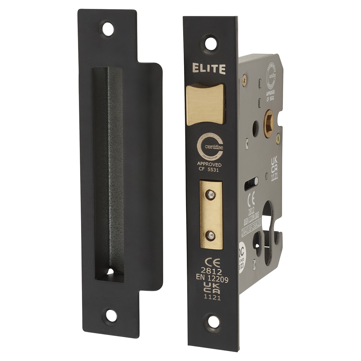 Bolt Through Euro Profile Sashlock - 78mm Case - 57mm Backset - Matt Black