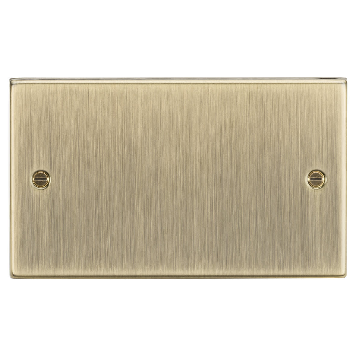 2 Gang Square Edge Blank Plate - Antique Brass