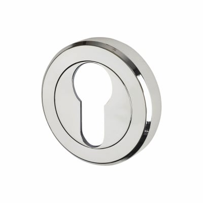 Brass Escutcheon - 50mm Diameter - Euro - Polished Chrome