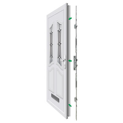 Doormaster Adjustable uPVC Multipoint Door Lock - 2 Roller 3 Hook - 35mm Backset - 92mm c/c