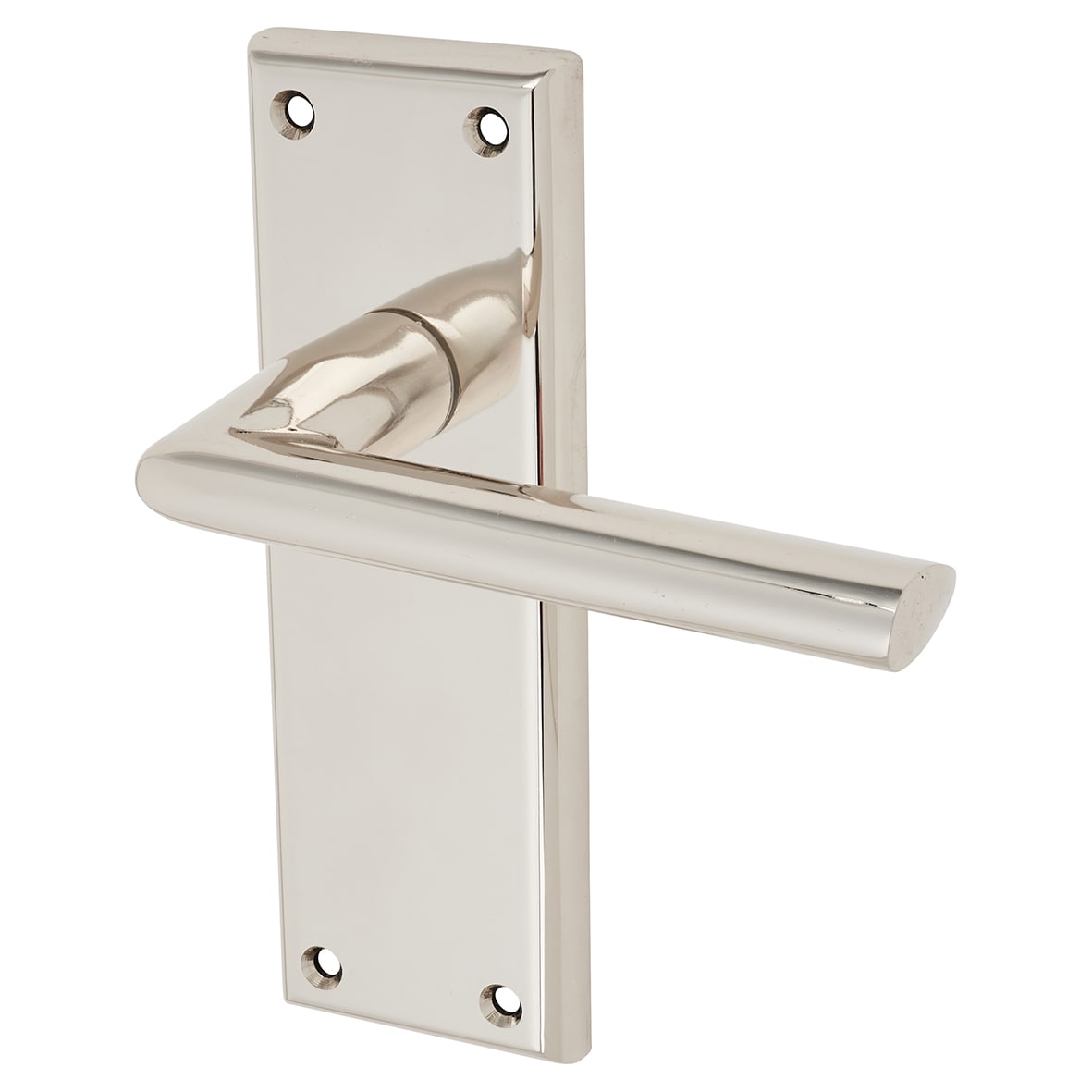 Brass Polished Nickel Latch Door Handles - Dieci Range - 150 x 50mm