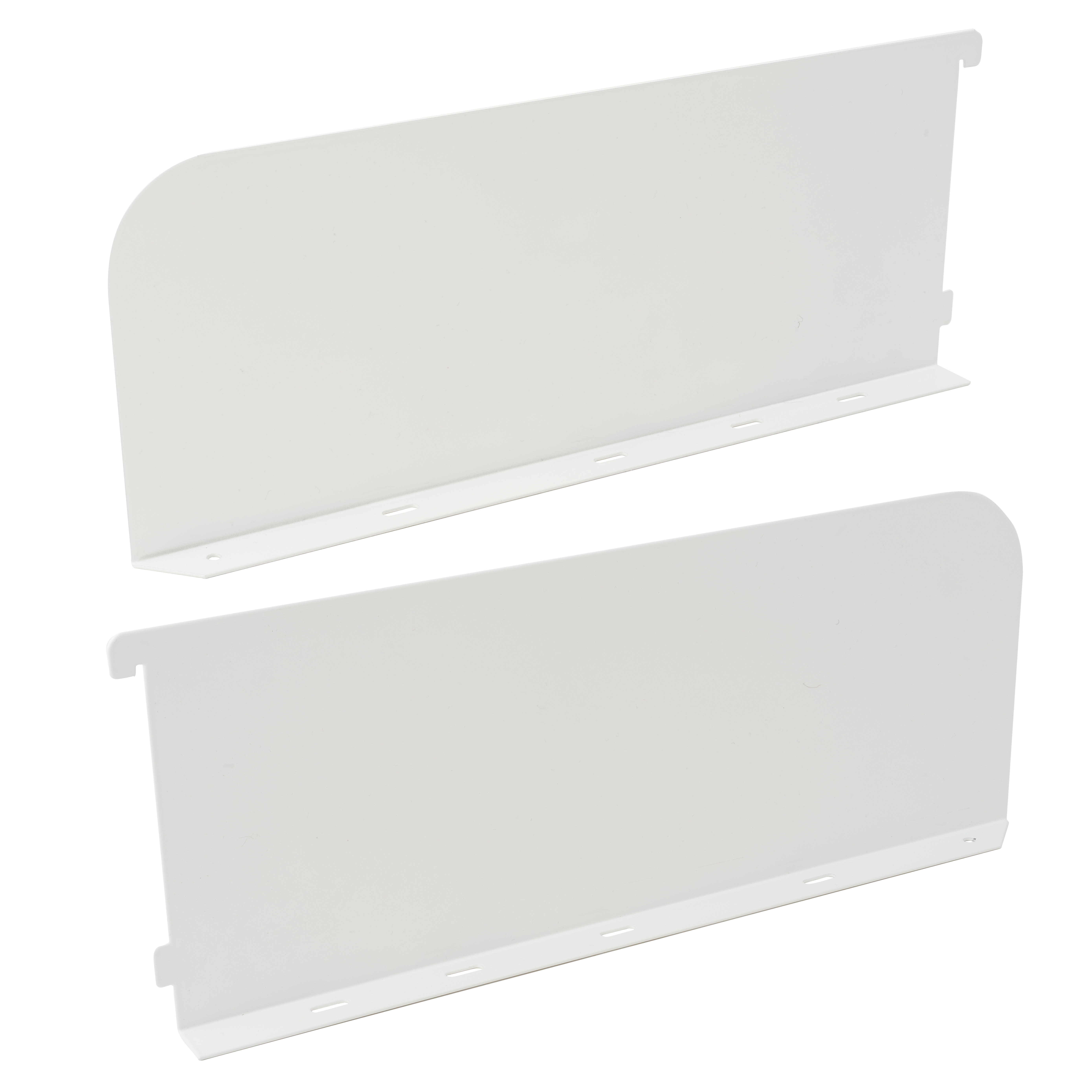 Twin Slot Shelving System - Shelf Book End/Shelf End - 300mm Length - Right/Left - White