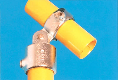 Combination Connector with Through Centre Tube - Key Clamp System - Single Swivel - Galvanised