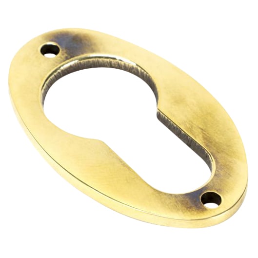 Oval Escutcheon - 51 x 31mm - Euro - Aged Brass