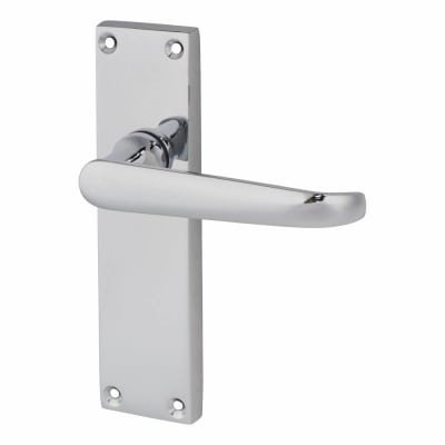 Polished Chrome Victorian Straight Latch Door Handles - 155 x 42mm