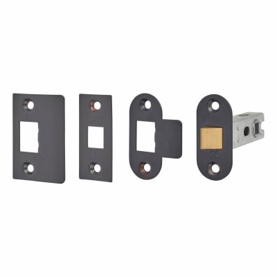 Contract Bolt Through Tubular Latch - 76mm Case - 56mm Backset - Radius/Square - Black