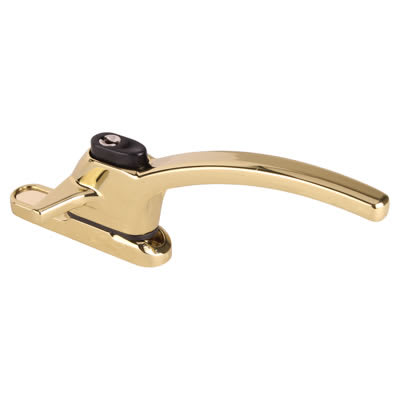 uPVC/Timber Cockspur Locking Window Handle - 21mm Nose Height - Right Hand - Gold