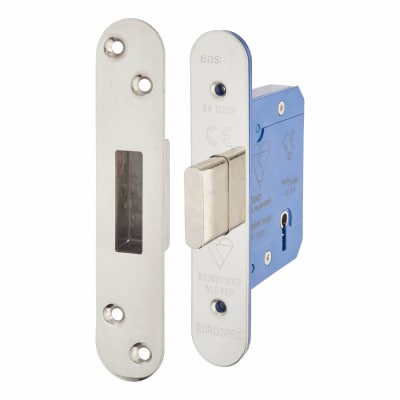 5 Lever Deadlock - 78mm Case - 57mm Backset - Radius - Polished Stainless Steel