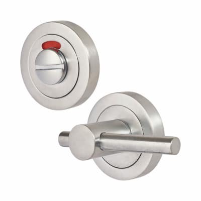 T-Bar Bathroom Turn & Release with Indicator - 50 x 75 x 40mm - Satin Chrome
