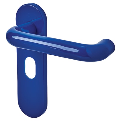 Cobalt Blue Nylon Steel Core Safety Oval Door Handles - 48.5mm c/c - Paris Range