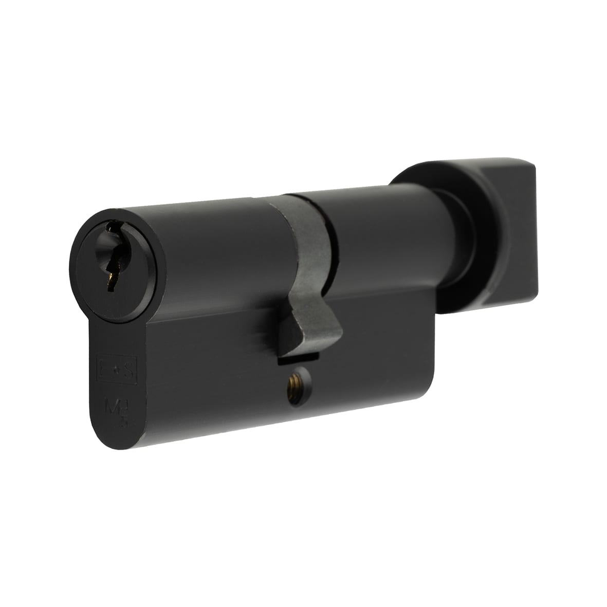 5 Pin 70mm Euro Thumbturn Cylinder - 35 Turn + 35mm - Matt Black - Keyed to Differ