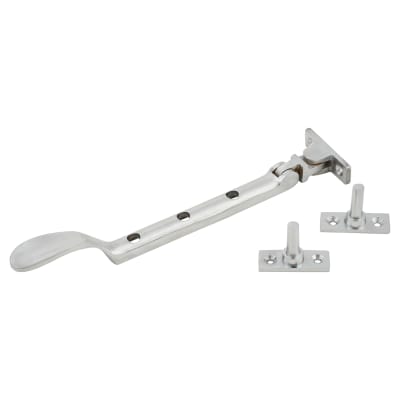 Cast Victorian Casement Window Stay - 8"/200mm Length - Satin Chrome