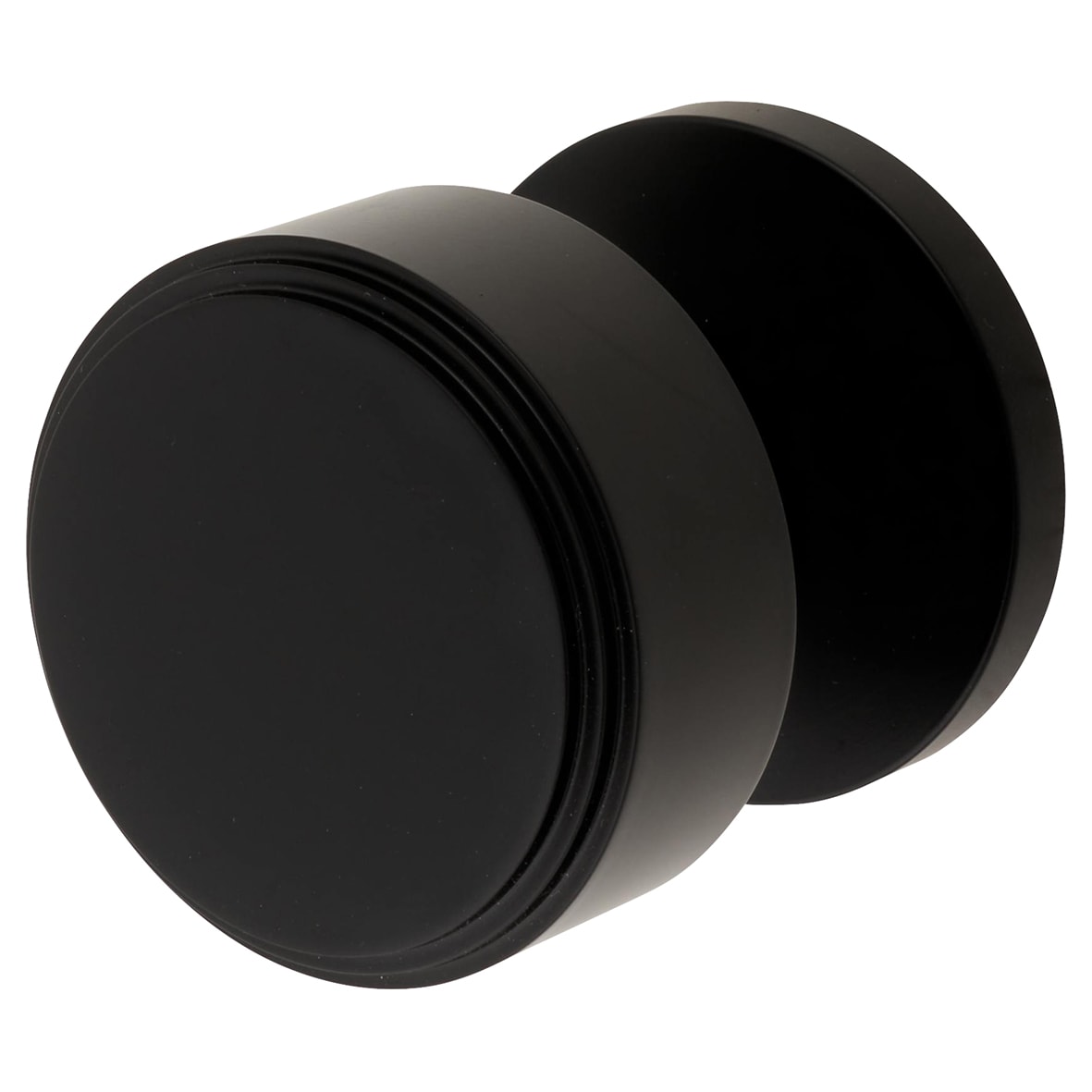 Matt Black Step Mortice Door Knob - 60mm Rose Diameter