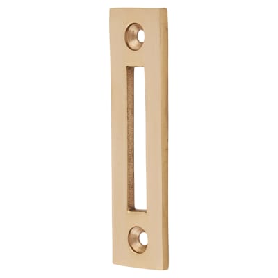 Replacement Casement Window Fastener Mortice Plate - 75mm Length - Polished Brass