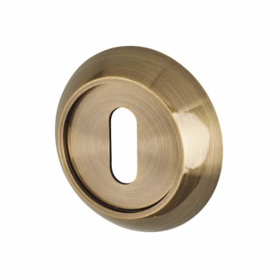 Escutcheon - 50mm Diameter - Keyhole - Antique Brass