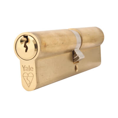 1 Star 6 Pin Kitemarked 105mm Euro Double Cylinder - 50 + 55mm - Pol Brass - Keyed to Differ