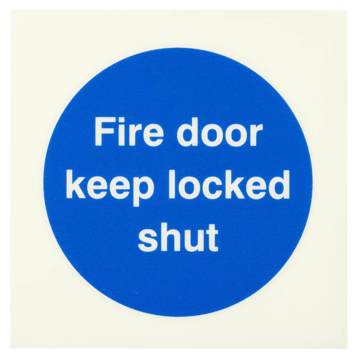 Photoluminescent Fire Door Keep Locked Shut Door Sign - 100 x 100mm - Rigid Plastic