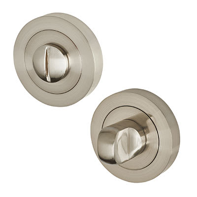 Bathroom Turn & Release - 50mm Diameter - Satin Nickel
