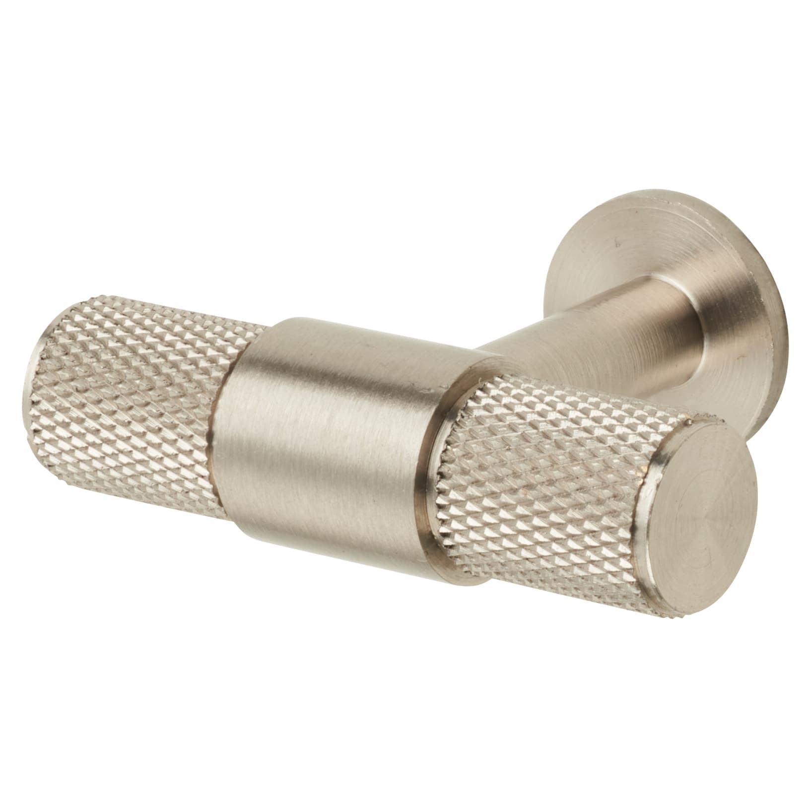 13mm Knurled T-Bar Cabinet Knob - 50 x 40mm - Satin Nickel