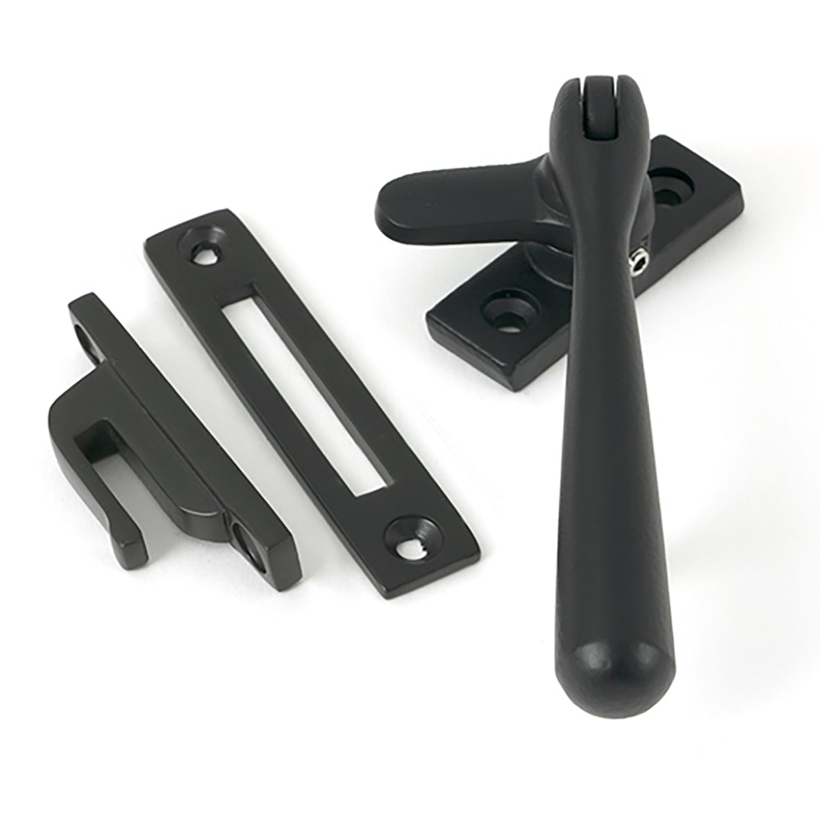 Newbury Locking Mortice & Hook Plate Window Fastener - Reversible - Matt Black