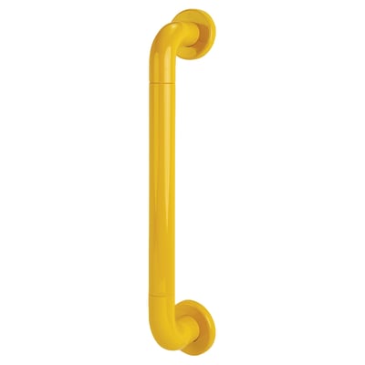 Golden Yellow Nylon D-Bar Door Pull Handle on Rose - Screw Fix - 425mm c/c