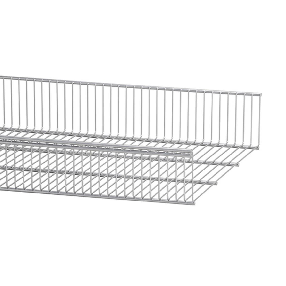 Top Track System - Click In Ventilated Wire Basket Shelf - 902 x 438mm - Platinum