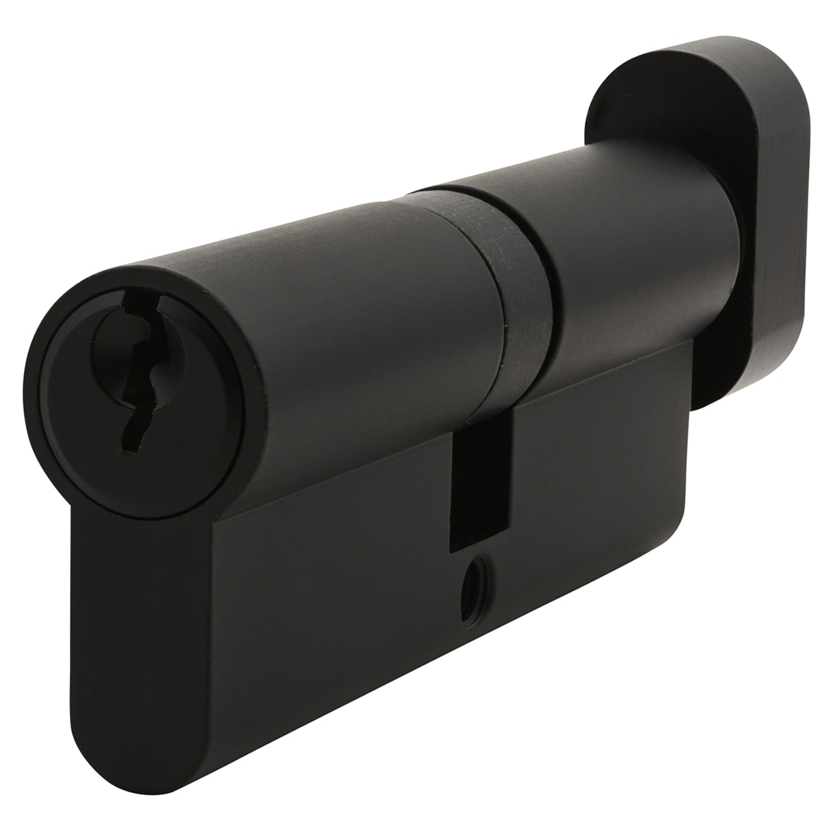 5 Pin 80mm Euro Thumbturn Cylinder - 40mm Turn + 40mm - Matt Black - Keyed to Differ