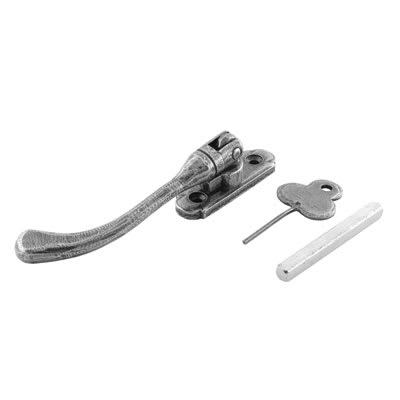 Pear Drop Locking Espagnolette Casement Window Handle - Left Hand - Pewter