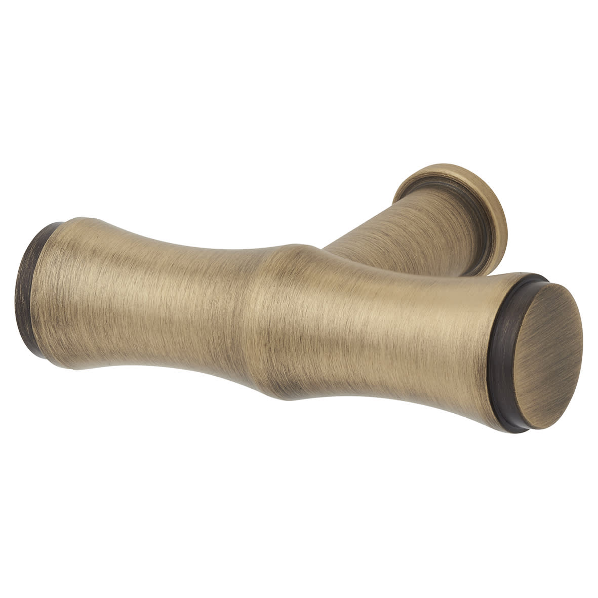 Crispin Bamboo 12mm T-Bar Cabinet Knob - 55 x 38mm - Antique Brass