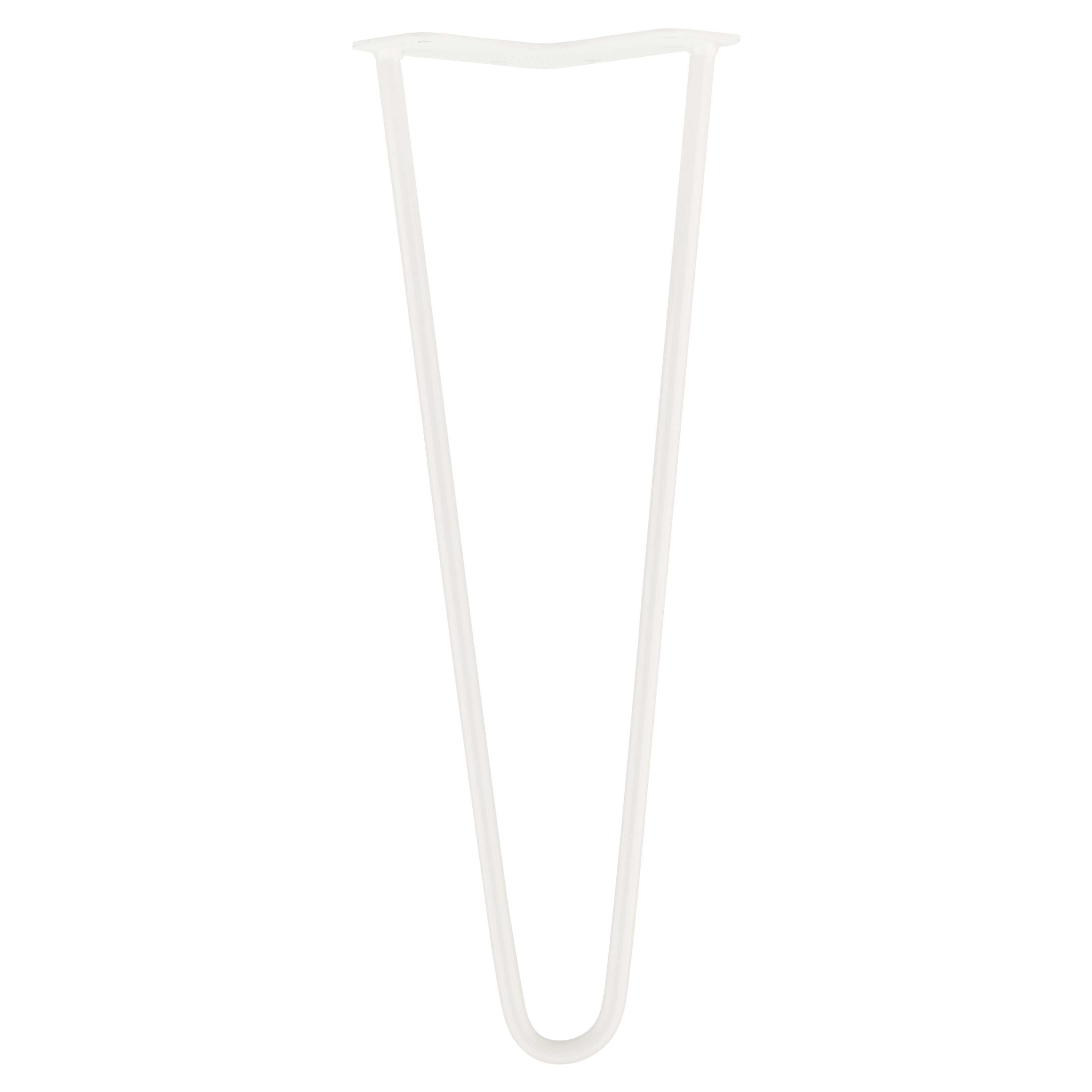 Hairpin Leg - 2 Pin - 400mm Height - White - Pair