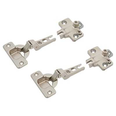 Slide On MODUL Cabinet Hinge Pack - 100° - Sprung - Half Overlay - Zinc Plated - Pair