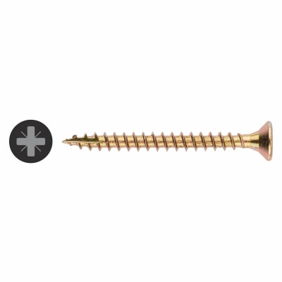 All Purpose Pozi Countersunk Wood Screws - 4.0 x 40mm - Yellow Zinc - Pack of 200