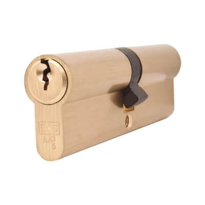 5 Pin 100mm Euro Double Cylinder - 50 + 50mm - Polished Brass - Keyed to Differ