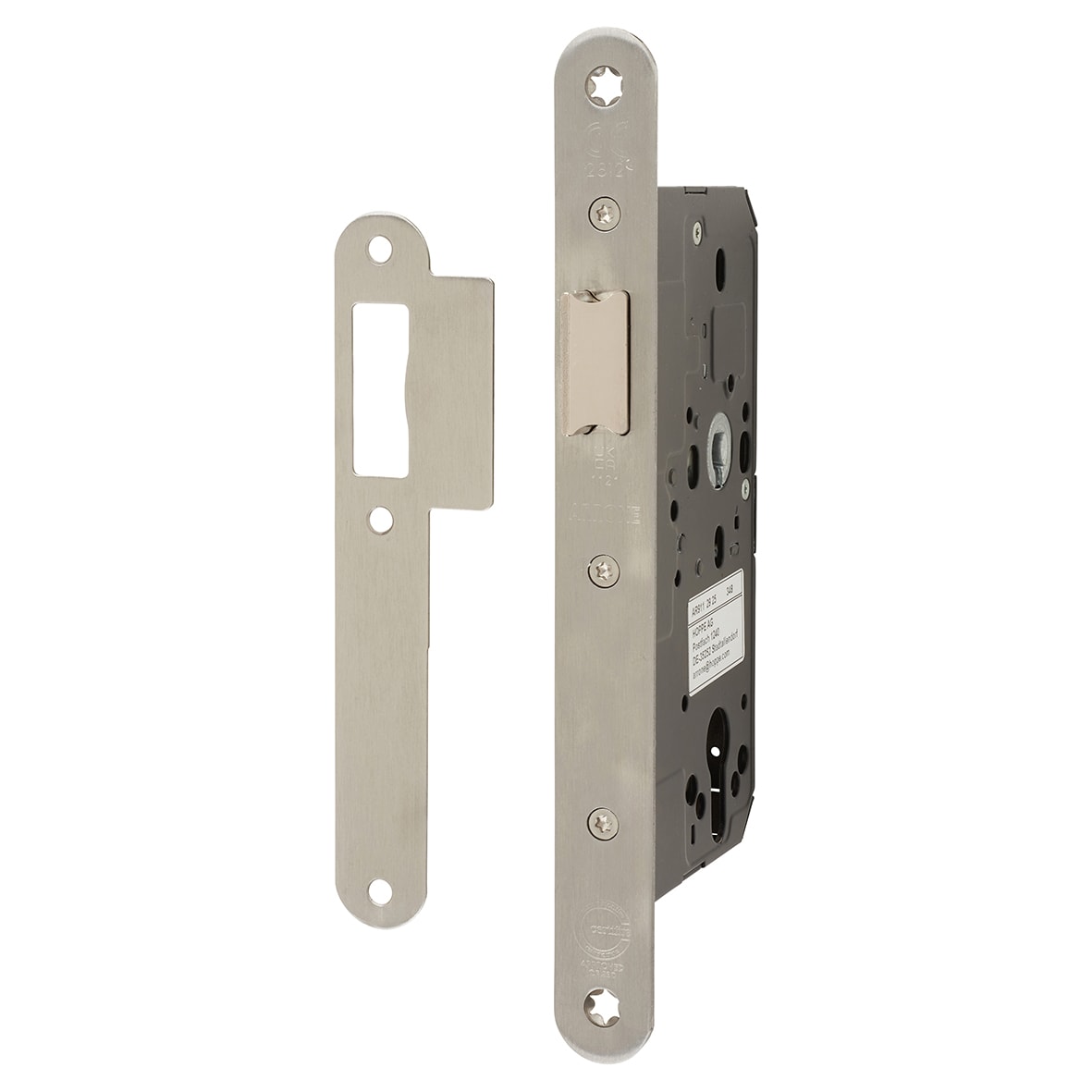 DIN Latch - 88mm Case - 60mm Backset - Radius - Satin Stainless Steel