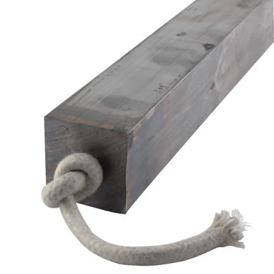 Lead Square Sash Window Weight - 27.55lb (12.5kg) - 600 x 44 x 44mm