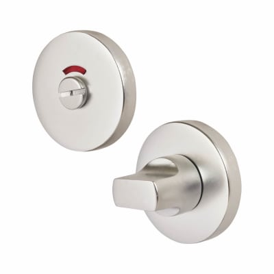 Bathroom Turn & Release with Indicator - 53mm Diameter - Satin Aluminium