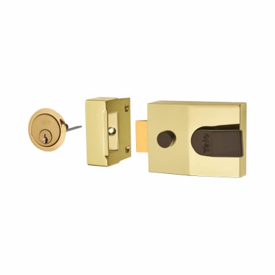 89 Double Locking Nightlatch - 60mm Backset - Polished Brass Case/Cylinder