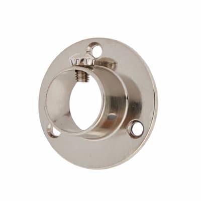 19mm Tube Hanging Rail End Socket with Locking Grub Screws - Brushed Nickel - Pack of 2