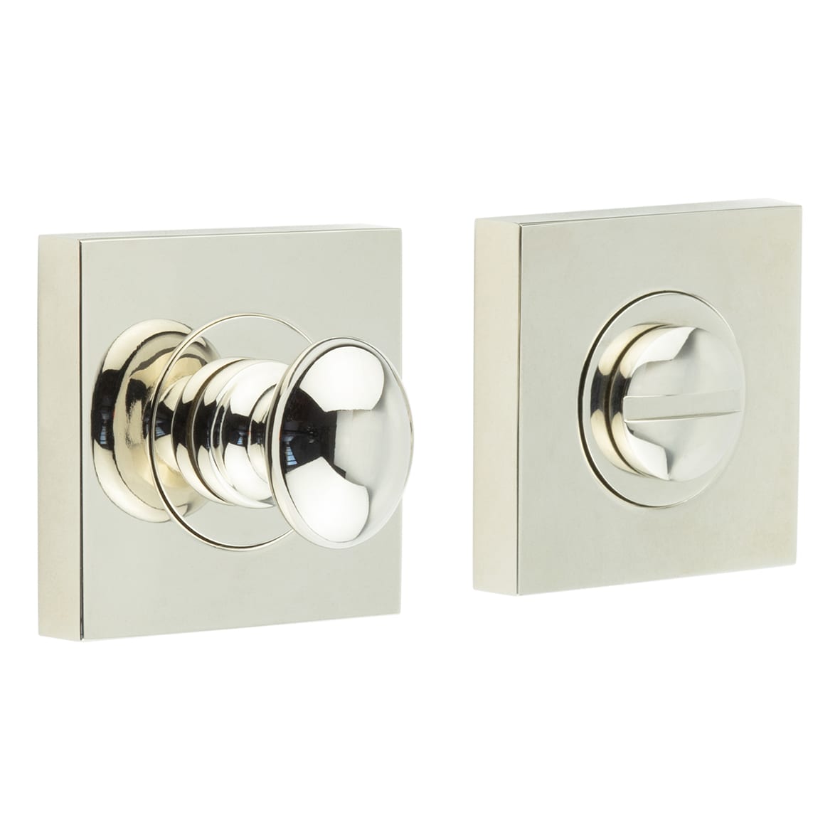 Inner 1 Turn & Release with Square Plain Rose - 47 x 47mm - Polished Nickel