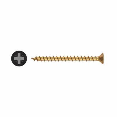 Yellox Pozi Countersunk Wood Screws - 4.0 x 50mm - Yellow Zinc - Pack of 200