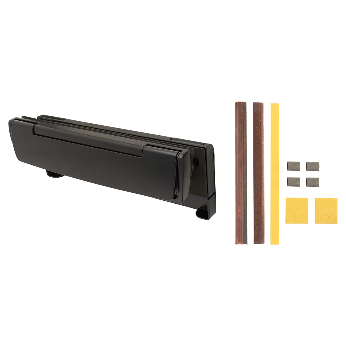 AR708HS Fire Rated Security Letter Plate - 310 x 21mm - Black